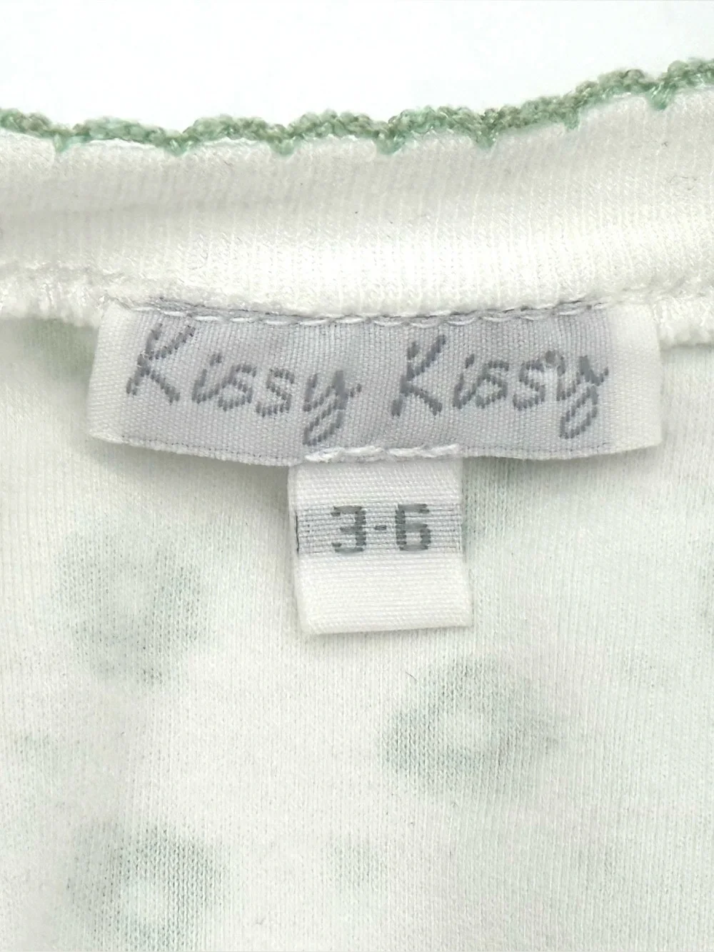 GUC Kissy Kissy Frogs Pima Cotton Footless One-Piece Sleeper in White Green 3-6M